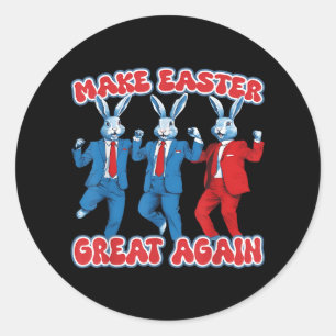 Machen Sie Ostern wieder groß Rabbit Funny Trump T Runder Aufkleber