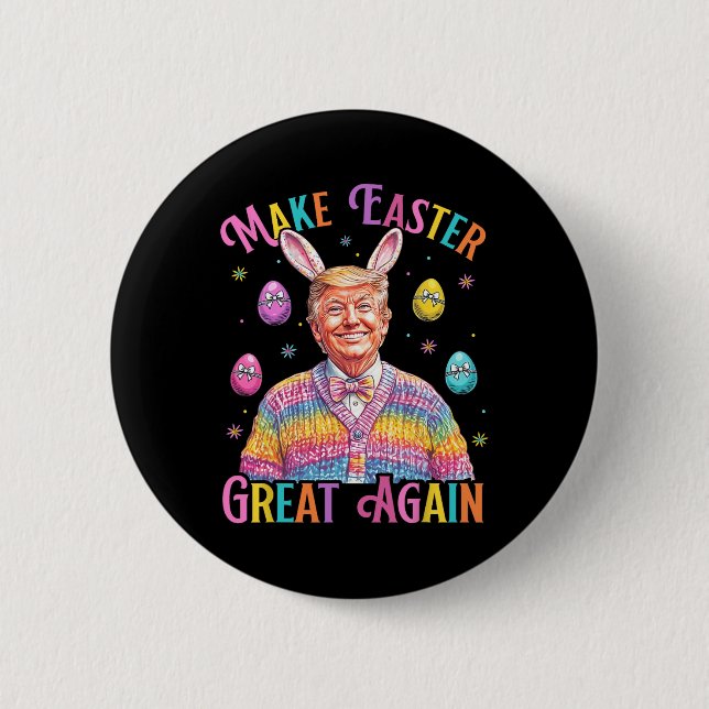Machen Sie Ostern wieder großartig, lustiger Trump Button (Vorderseite)