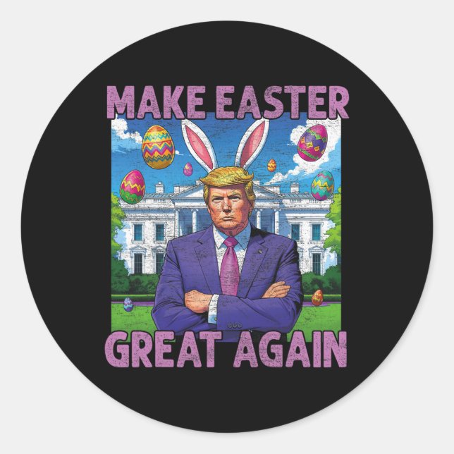 Machen Sie Ostern wieder großartig, lustiger Trump Runder Aufkleber (Vorderseite)