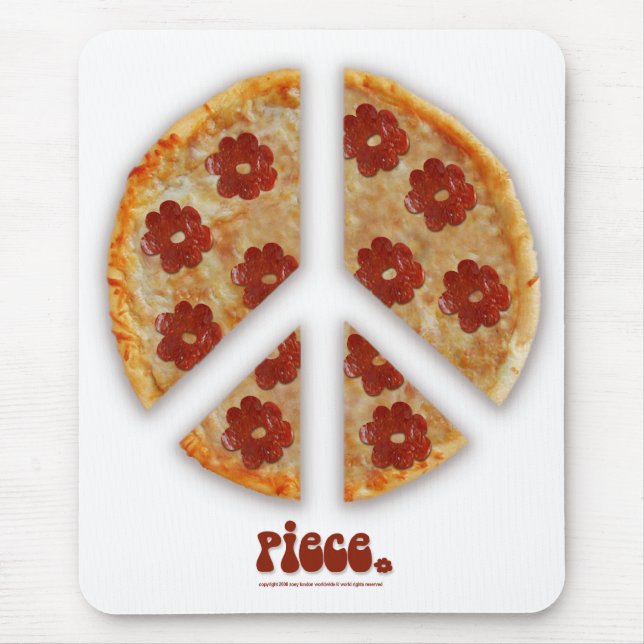 "Machen Sie Pizza, nicht Krieg" Mousepad (Vorne)