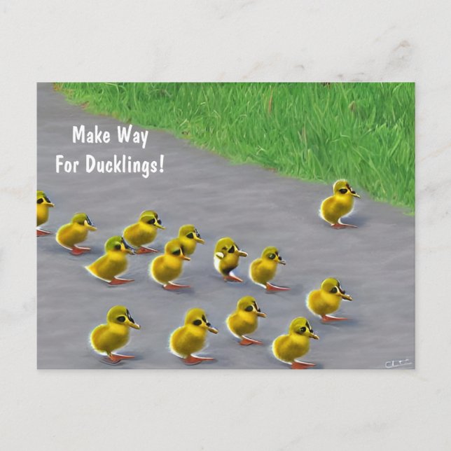 Machen Sie Platz für Ducklings! Postkarte (Vorderseite)