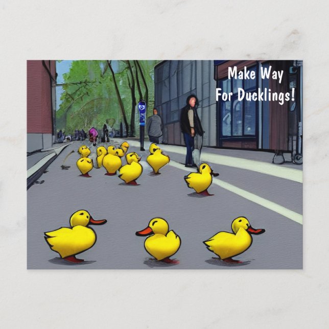 Machen Sie Platz für Ducklings! Postkarte (Vorderseite)