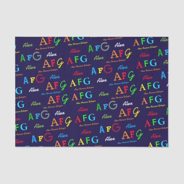 machen Sie sich personalisiert und farbenfroh Seidenpapier (Vorderseite)