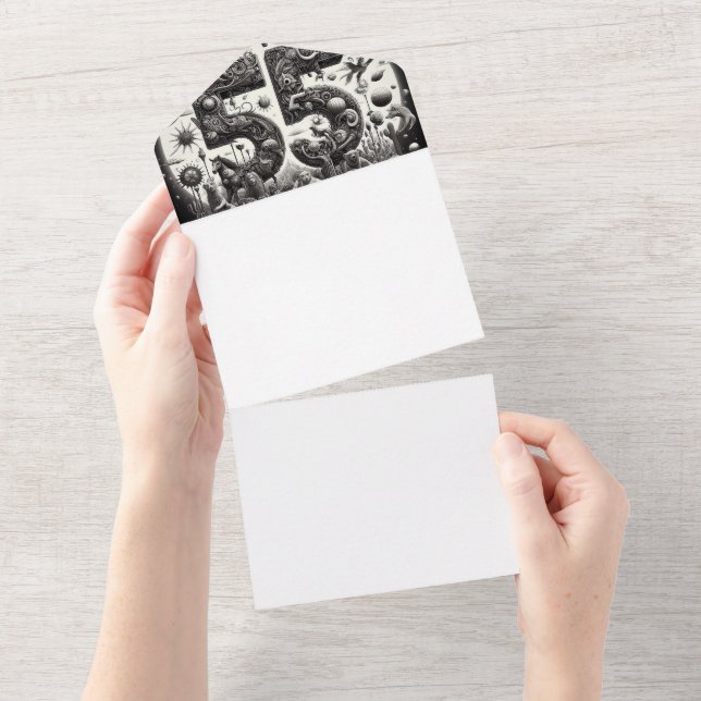 Machen Sie sich selbst All In One Einladung (Abreißen)