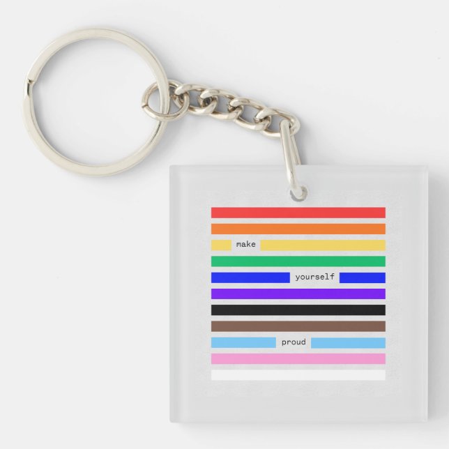 Machen Sie sich stolz Regenbogen-Redaktion Pride 2 Schlüsselanhänger (Vorderseite)