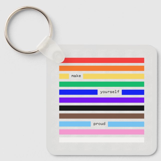 Machen Sie sich stolz Regenbogen-Redaktion Pride 2 Schlüsselanhänger (Vorderseite)