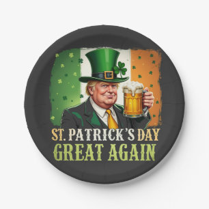 Machen Sie St. Patrick's Great Again Trump Irish Pappteller