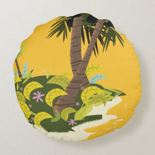 Machen Sie Urlaub Bahamas vintage Reiseplakat Rundes Kissen