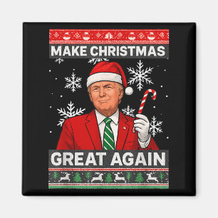 Machen Sie Weihnachten mit Trump und Snowflak wied Magnet
