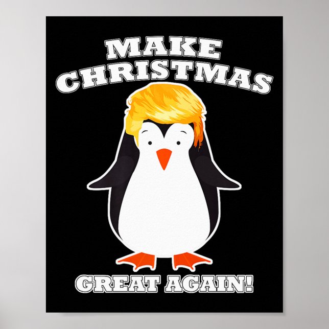 Machen Sie Weihnachten wieder groß, süßer Pinguin- Poster (Vorne)