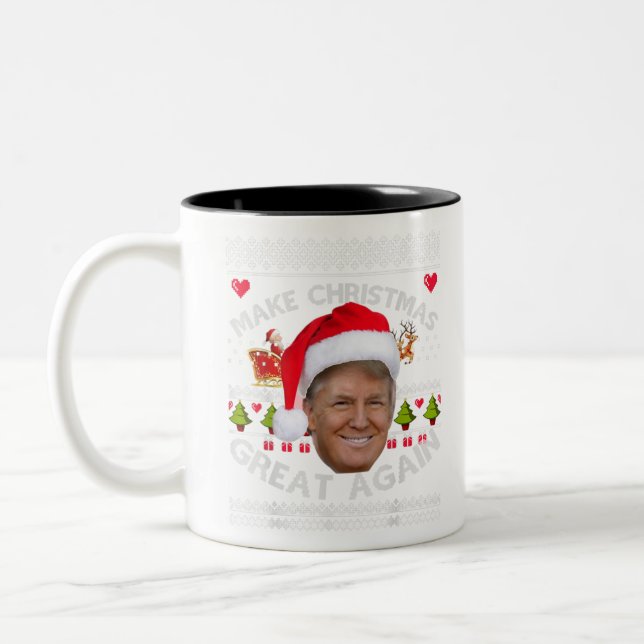 Machen Sie Weihnachten wieder großartig Donald Tru Zweifarbige Tasse (Links)