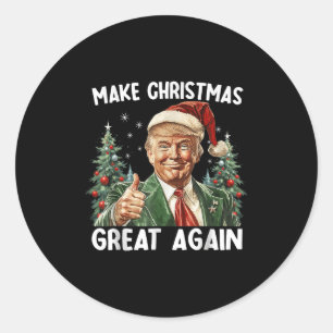 Machen Sie Weihnachten wieder großartig Lustiger W Runder Aufkleber