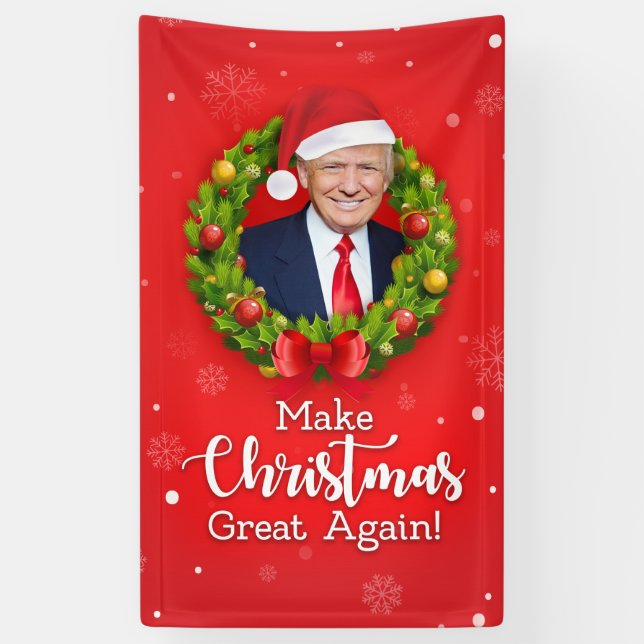 Machen Sie Weihnachten wieder großartig Trump MAGA Banner (Vertikal)