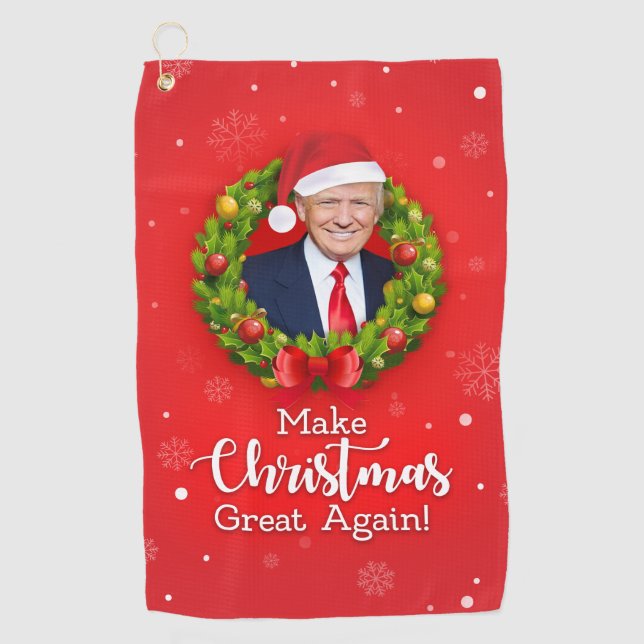 Machen Sie Weihnachten wieder großartig Trump MAGA Golfhandtuch (Vorderseite)