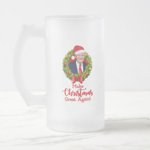 Machen Sie Weihnachten wieder großartig Trump MAGA Mattglas Bierglas