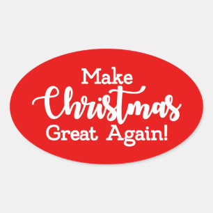 Machen Sie Weihnachten wieder großartig Trump MAGA Ovaler Aufkleber