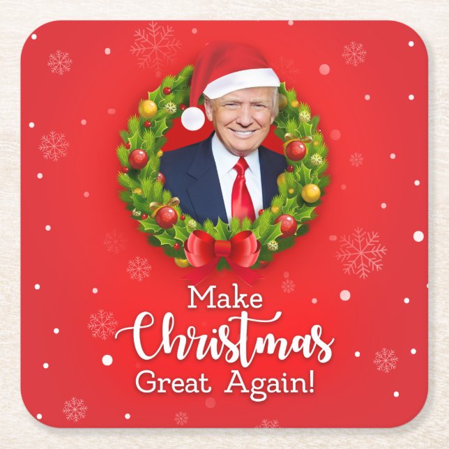 Machen Sie Weihnachten wieder großartig Trump MAGA Rechteckiger Pappuntersetzer (Vorderseite)
