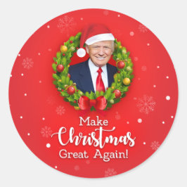 Machen Sie Weihnachten wieder großartig Trump MAGA Runder Aufkleber