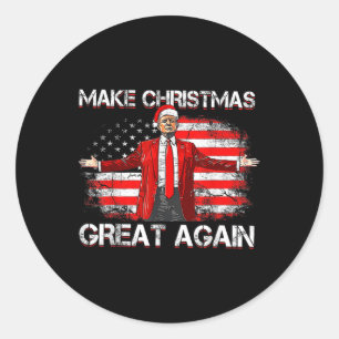 Machen Sie wieder groß Santa Funny Trump Xmas Paja Runder Aufkleber