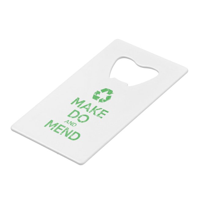 Machen und Mähen Geldbeutel Flaschenöffner (Vorderseite Schrägansicht)