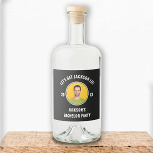 Machen wir das Foto Junggesellenabschied lit  Alkoholflaschenetikett
