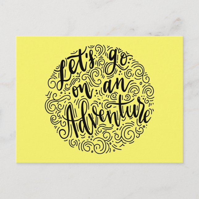 Machen wir ein Abenteuer Postkarte (Vorderseite)