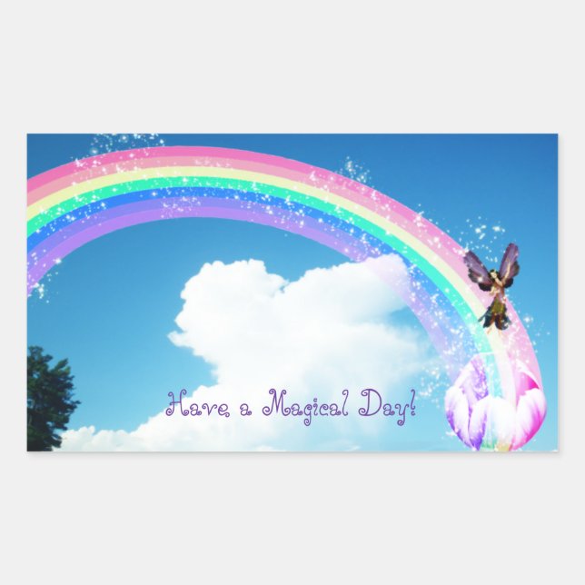 Machen wir einen Regenbogen Rechteckiger Aufkleber (Vorderseite)