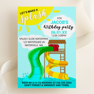 Machen wir einen Schrott-Wasserpark Geburtstag Einladung