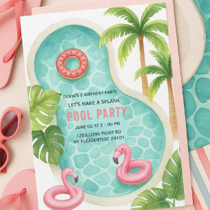 Machen wir einen Splash Pool Party Kindergeburtsta Einladung