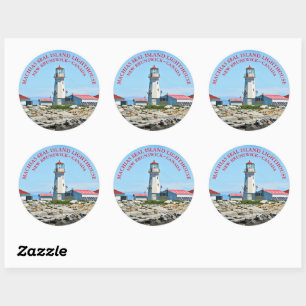 Machias Siegel Island Leuchtturm, NB Round Sticker