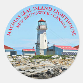 Machias Siegel Island Leuchtturm, NB Round Sticker