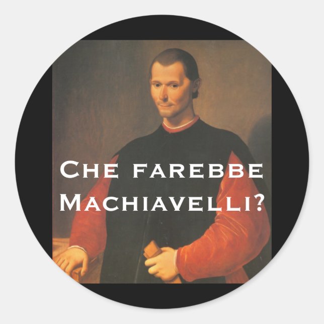 Machiavelli 4 runder aufkleber (Vorderseite)