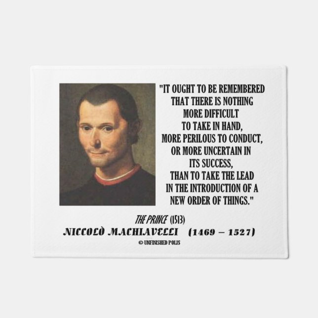 Machiavelli-Führungs-Einleitungs-neuer Auftrag von Fußmatte (Vorderseite)