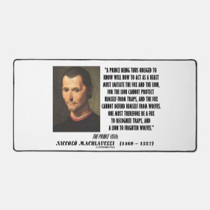 Machiavelli Prince Imitate Fox Lion Advokat Schreibtischunterlage
