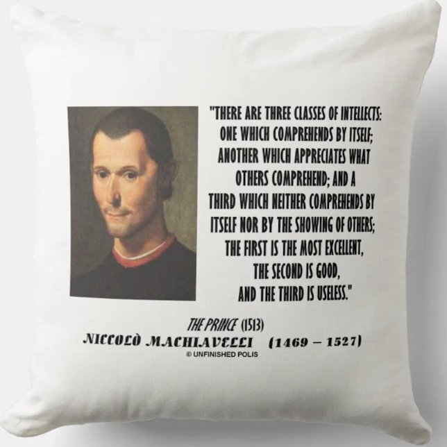 Machiavelli zitiert drei Intellektuellenkategorien Kissen (Machiavelli's three classes of intellects quote on this throw pillow for any astute observer)