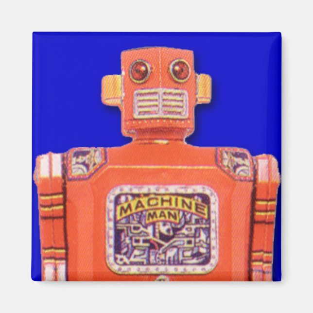 Machine Man Toy Robot Square Magnet (Vorne)