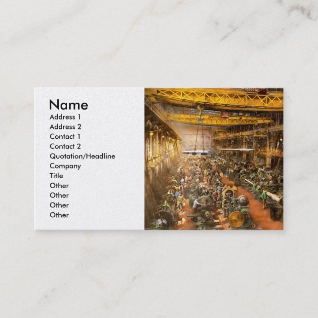 Machinist - Krieg - In der Kanonenfabrik 1917 Visitenkarte (Vorderseite)