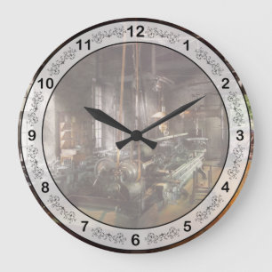 Machinist - Lathe - A long lathe Große Wanduhr