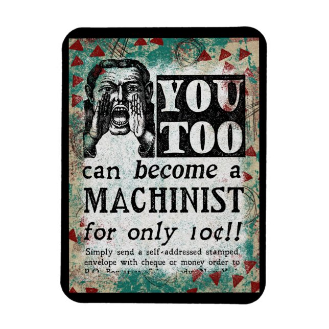 Machinist Magnet - Funny Vintag Retro (Vertikal)