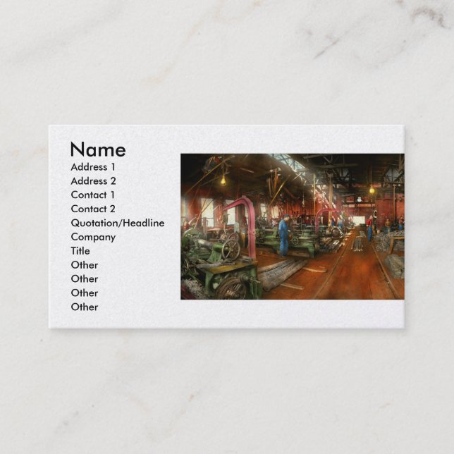 Machinist - Teile 1905 abpumpen Visitenkarte (Vorderseite)