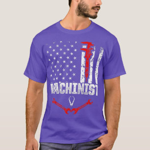 Machinist USA Flaggen Maschinenführer T-Shirt