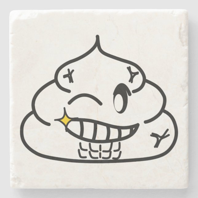 Macho Kackte - Brootsch the PooPoo Steinuntersetzer (Vorderseite)