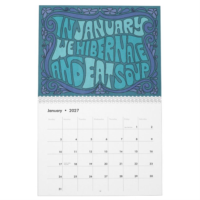 Mach's! Groovy Lettering Calendar Kalender (Jan 2027)