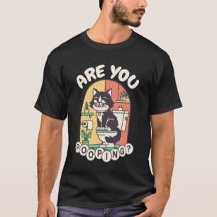 Machst du Kacka Lustige Katze Badezimmer Meme Lang T-Shirt