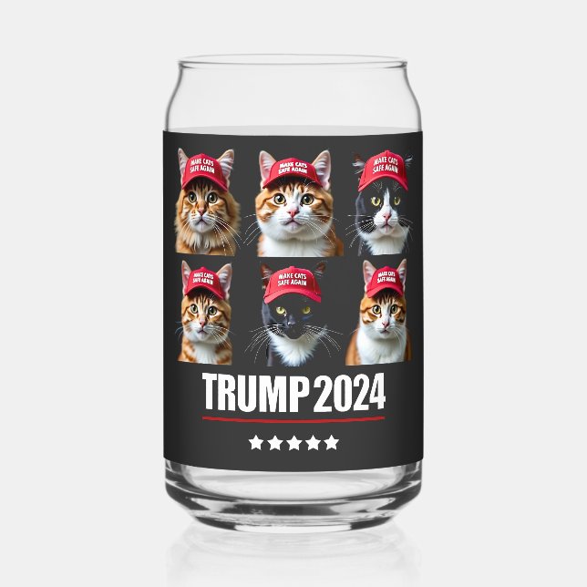 Macht die Katzen wieder sicher Maga Trump-Wahl Dosenglas (Vorderseite)