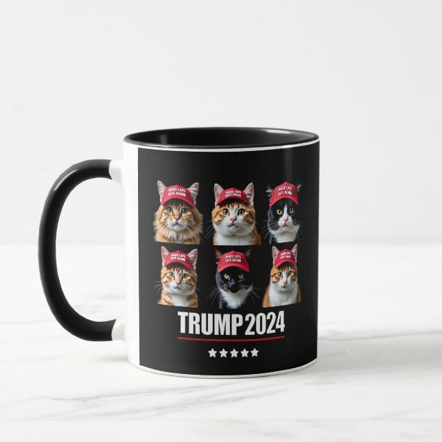 Macht die Katzen wieder sicher Maga Trump-Wahl Tasse (Links)