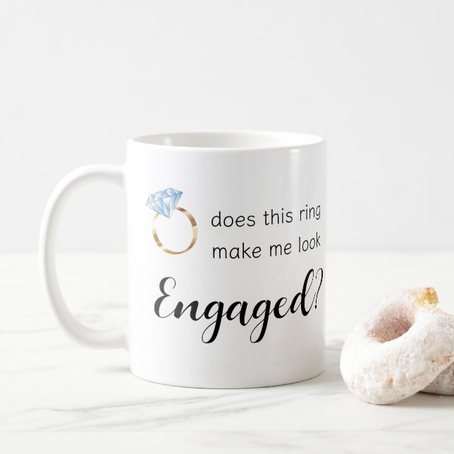 Macht dieser Ring mich Verlobte Sonnenhochzeit aus Kaffeetasse (Mit Donut)