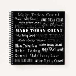 "Macht heute zählt!" Motivierend Typografie, schwa Notizbuch