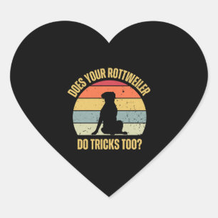 Macht Ihr Rottweiler auch Tricks? Herz-Aufkleber