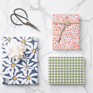 Macht meine Daisy - Marine, Koralle, Grün Geschenkpapier Set